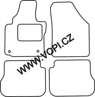 Autokoberce Volkswagen Caddy Combi 2x posuvné dveře komplet original fixace2004 - Colorfit (4946)